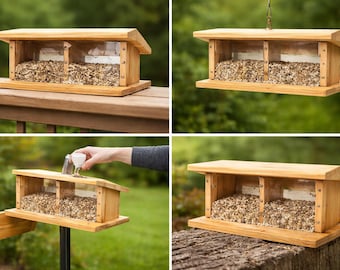 DIY Bird Feeder Plan | Wooden Bird Feeder PDF | Easy Backyard Birdhouse Design | Cedar Wood Feeder Blueprint | Beginner Woodworking Project