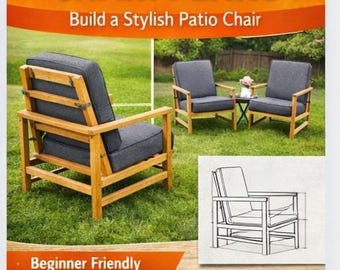 DIY Modern Patio Chair Plans PDF | Easy Outdoor Lounge Chair Woodworking Guide