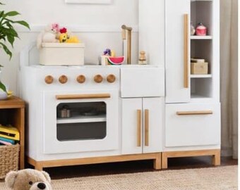 Modern Kids Play Kitchen Plans | DIY Wooden Toy Montessori Build (PDF Download)