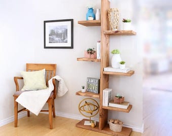 Modern Open Shelf Wood Stand | DIY Wooden Display Shelf | Floor Standing Bookshelf | Minimalist Home Decor Organizer | Handmade Shelf Unit