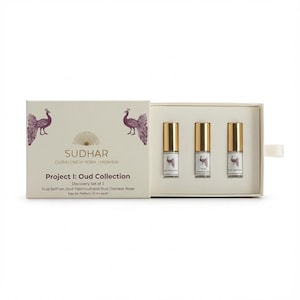 Oud Parfym Discovery Set | Saffran, Ros, Patchouli EDP-prover
