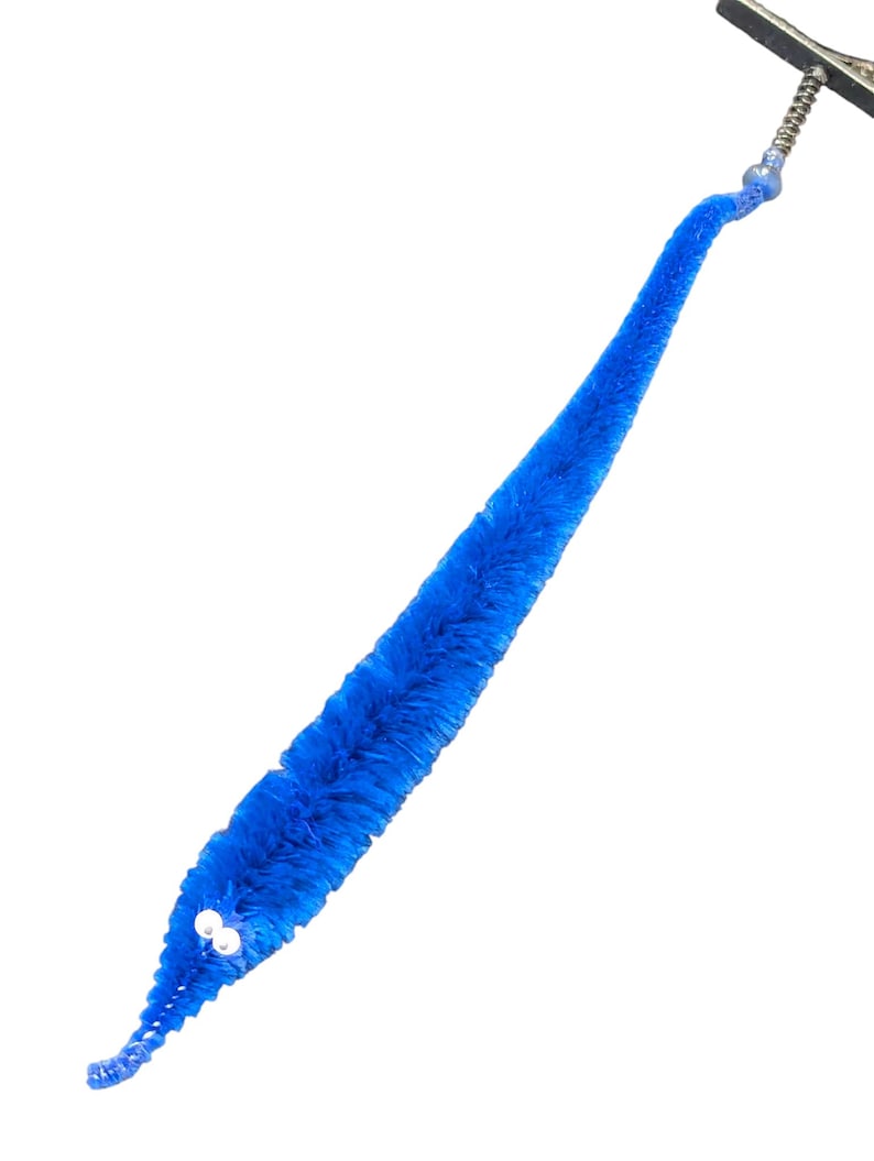 Fuzzy WORM on a STRING Clip Accessory for Hat, Clothing, Bag, or Hair - Vintage Toy Handmade Festival / Rave Sprout Clip, VTG Viral Gag Gift image 15