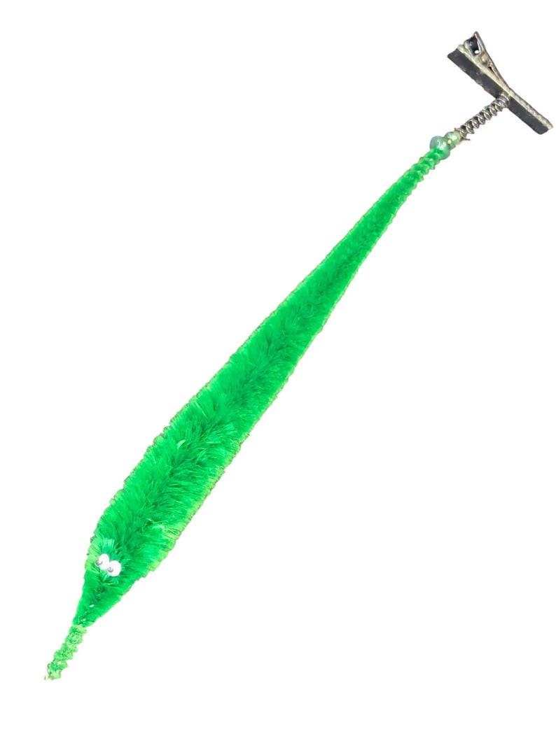 Fuzzy WORM on a STRING Clip Accessory for Hat, Clothing, Bag, or Hair - Vintage Toy Handmade Festival / Rave Sprout Clip, VTG Viral Gag Gift image 11