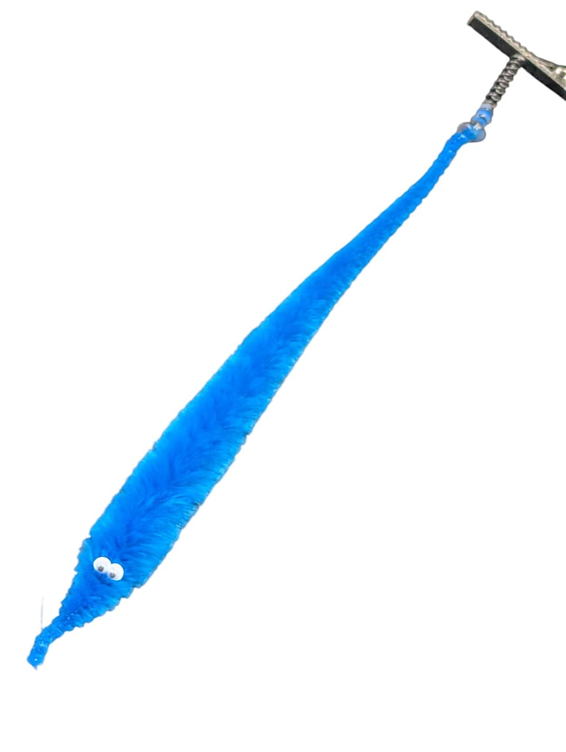 Fuzzy WORM on a STRING Clip Accessory for Hat, Clothing, Bag, or Hair - Vintage Toy Handmade Festival / Rave Sprout Clip, VTG Viral Gag Gift image 17