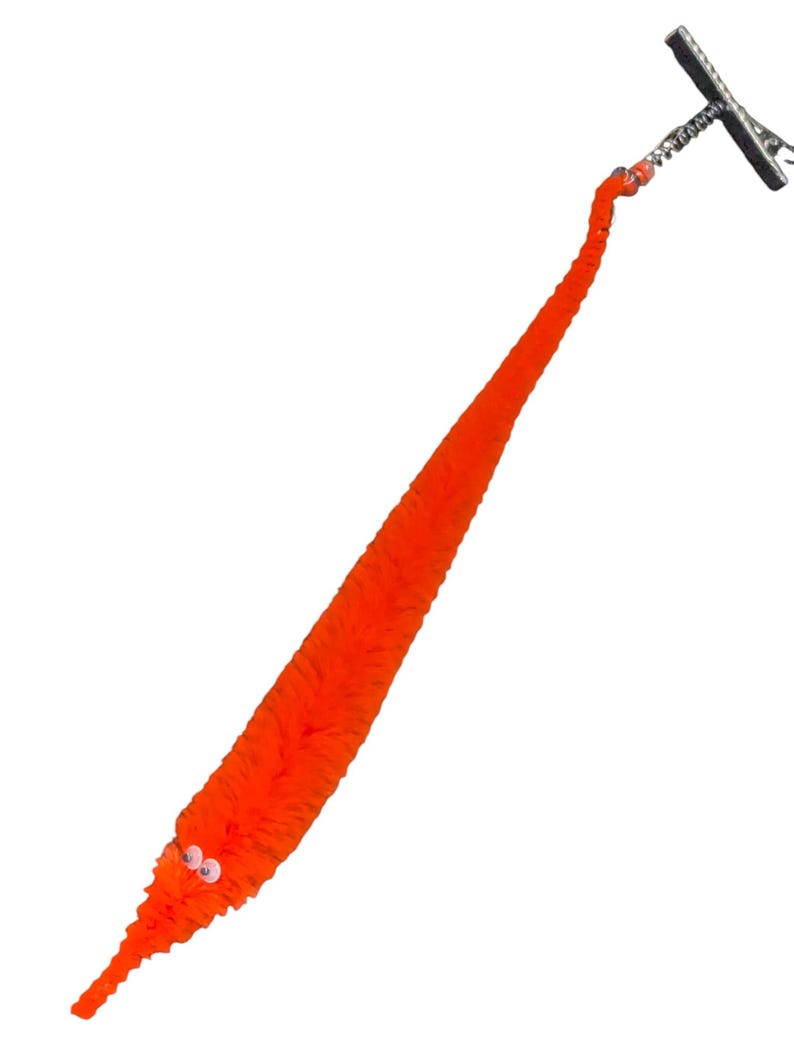 Fuzzy WORM on a STRING Clip Accessory for Hat, Clothing, Bag, or Hair - Vintage Toy Handmade Festival / Rave Sprout Clip, VTG Viral Gag Gift image 5