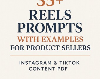 Plus de 30 instructions de bobines avec exemples pour les vendeurs de produits | PDF de contenu Instagram et TikTok