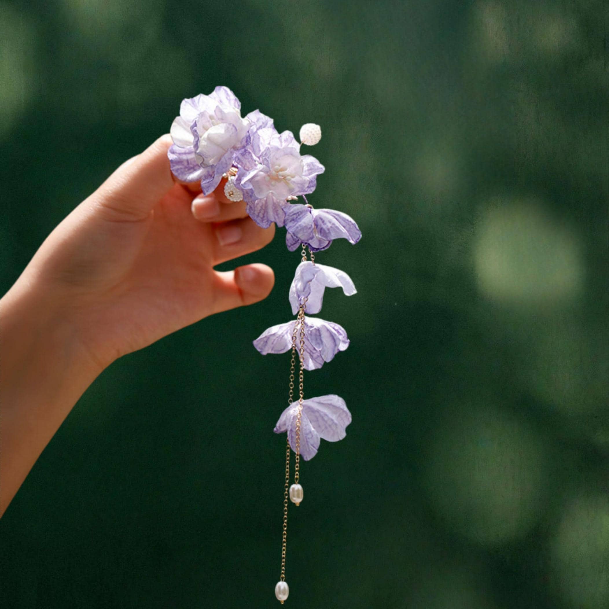 Artist Made MYSTICAL White Pink Fairy Party Festival Flower HairClip Tassel 7 weeks later and I finally had time to edit Carleigh main image 2