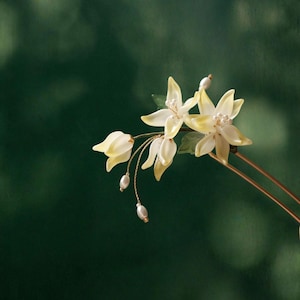 Yellow Magnolia Hair Stick – Handmade Wire-Wrapped Flower Hairpin | Bride Hair Accessory,Elegant Women Present image 1