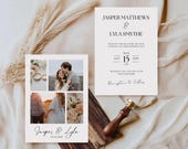 Wedding Photo Invitation Set | 3 Modern Invite Variations | Minimalist + Elegant Canva Template Digital Download | LL01