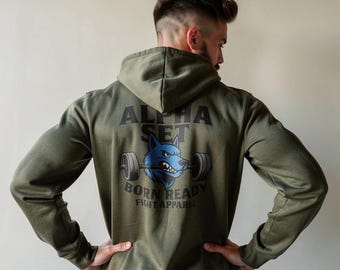 Gym Hoodie Men Women, Workout Hoodie, Strength Training Hoodie, Fitness Hoodie UK, AlphaSet Hoodie, Motivational Gymwear