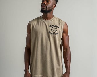 Gym Tank Top | AlphaSet Faded Tank | Lightweight Training Vest | Small Logo | Born Ready Fight Apparel