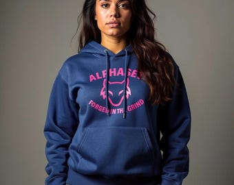 Blue Gym Hoodie Men Women, Oversized Workout Hoodie, Heavyweight Streetwear Hoodie, AlphaSet 2 Hoodie, Limited Drop Fitness Wear