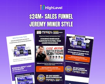 Verkooptrechter in Jeremy Miner-stijl | GoHighLevel-VS-sjabloon voor lage tickets