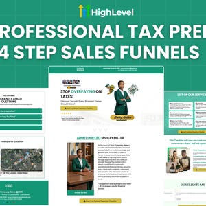 Plantilla de embudo de ventas de preparación de impuestos de GoHighLevel / Automatización de negocios contables