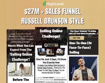 Funnel di vendita in stile Russell Brunson / Modello VSL GoHighLevel Low-Ticket