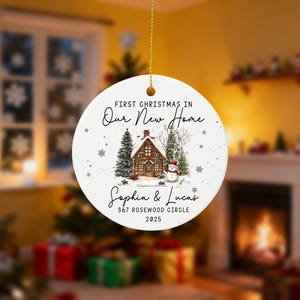 Custom New Home Ornament 2025, First Christmas in Our New Home Ornament, Newlywed Gift, New Home Decor, Christmas Party Gift