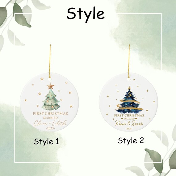Personalized Our First Christmas Engaged Ornament - UK