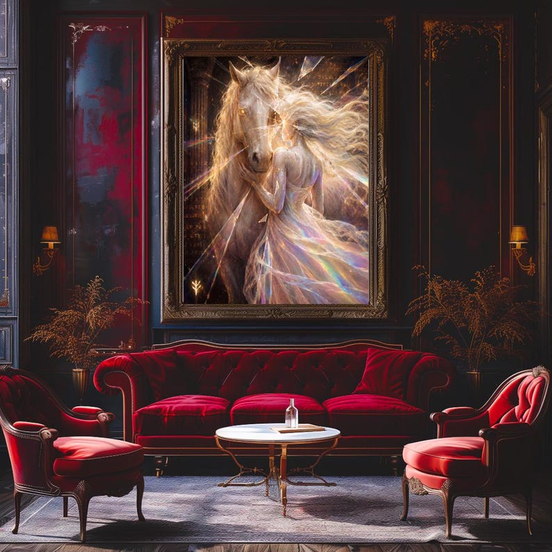 Shattered Glass Goddess and White Horse Art – The First Shatter, Age of Light Within (Digital Download) image 2
