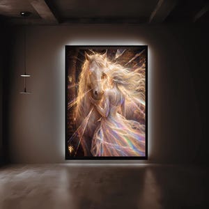 Shattered Glass Goddess and White Horse Art – The First Shatter, Age of Light Within (Digital Download) image 4