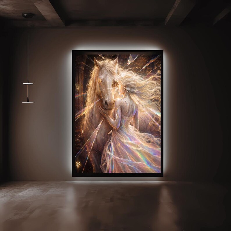 Shattered Glass Goddess and White Horse Art – The First Shatter, Age of Light Within (Digital Download) image 4
