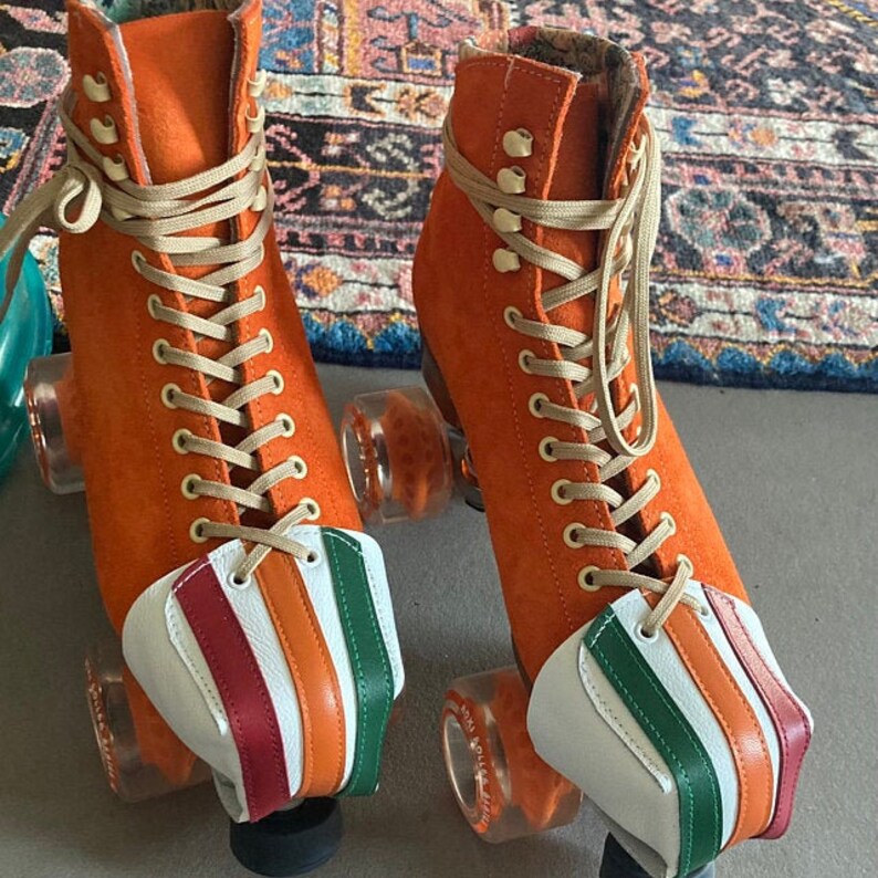 STRIPES Quad Roller Skates Toe Guards in Leather Etsy