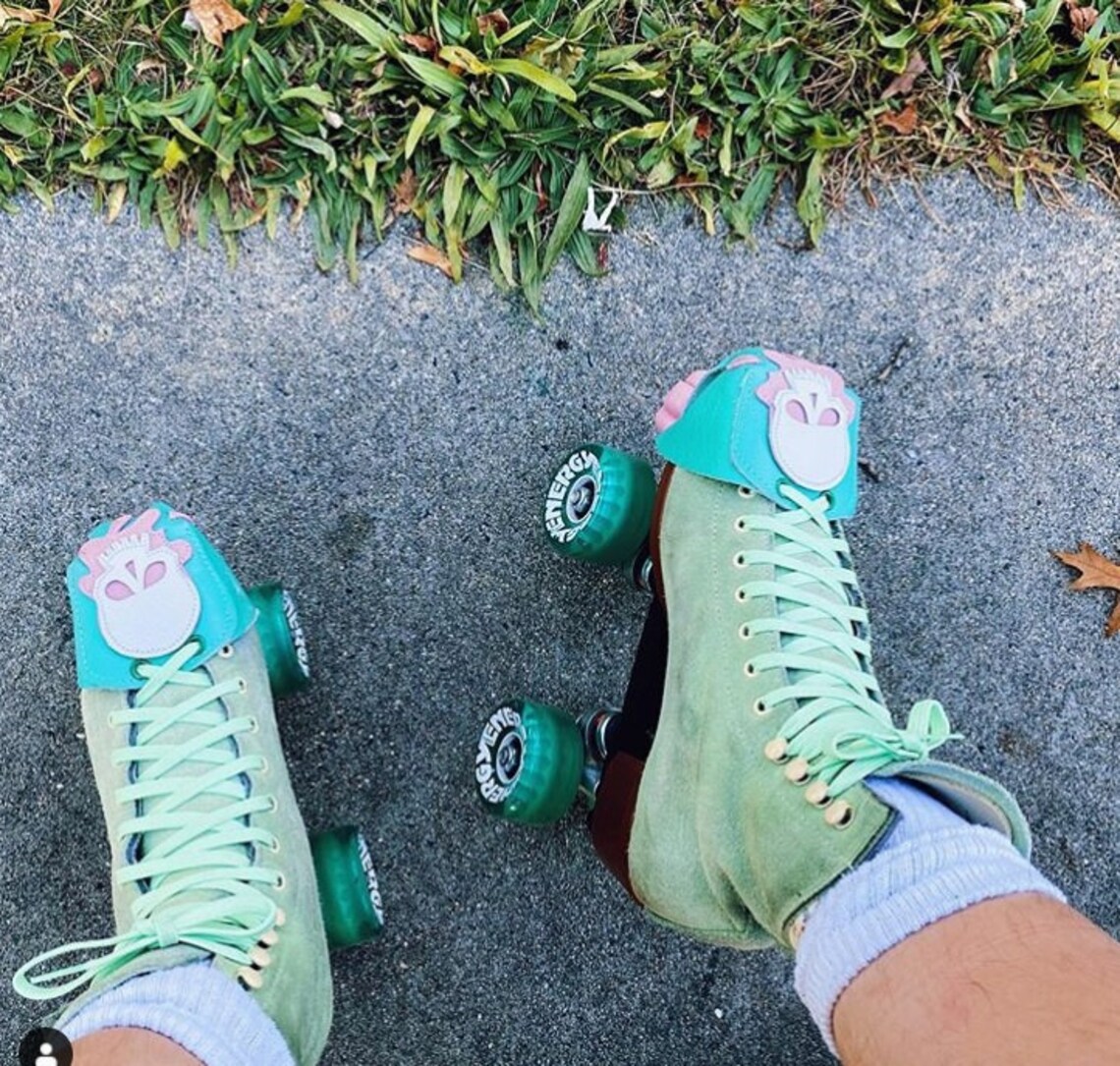 SKULLS Quad Roller Skates Toe Guards in Leather Etsy