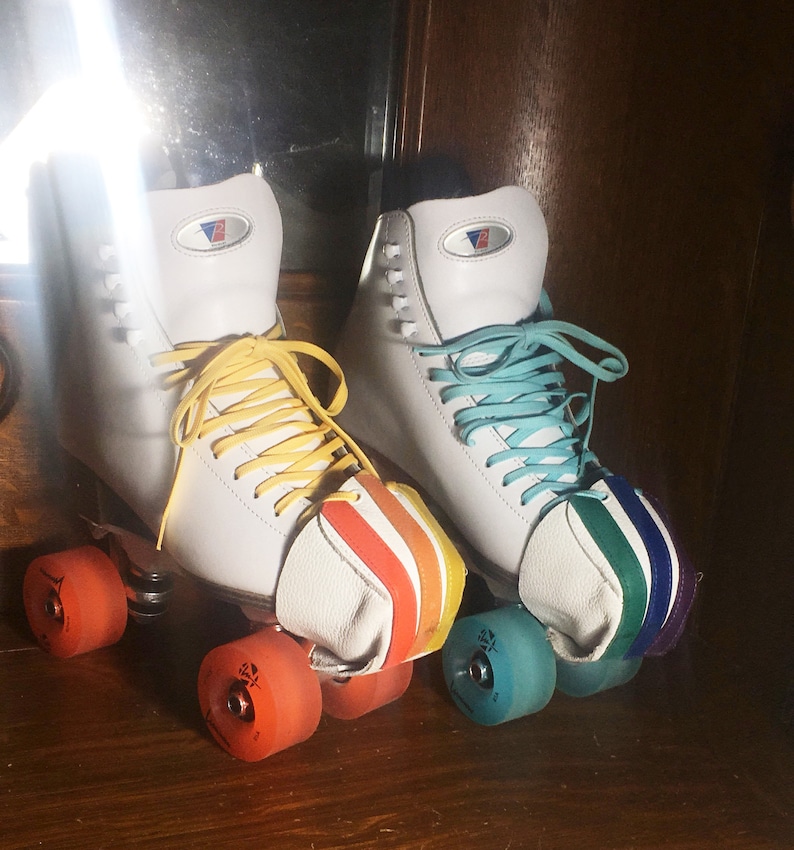 STRIPES Quad Roller Skates Toe Guards in Leather Etsy