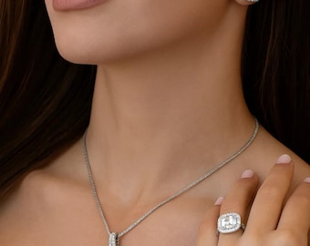 Handmade Sterling Silber Schmuck Set: Halskette, Ohrringe & Ring - Geschenkbox