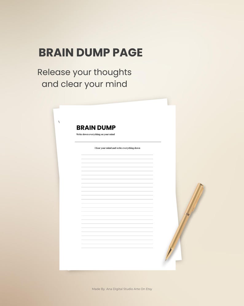 ADHD Focus Planner Printable PDF | Brain Dump Planner | Minimalist ...