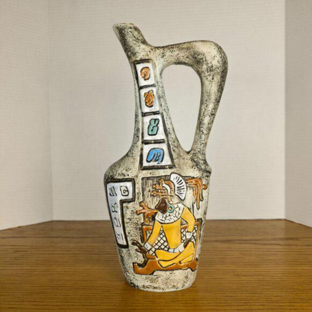 Vintage Mid Century Studio Pottery Jug Vase — Sculptural Handle ...