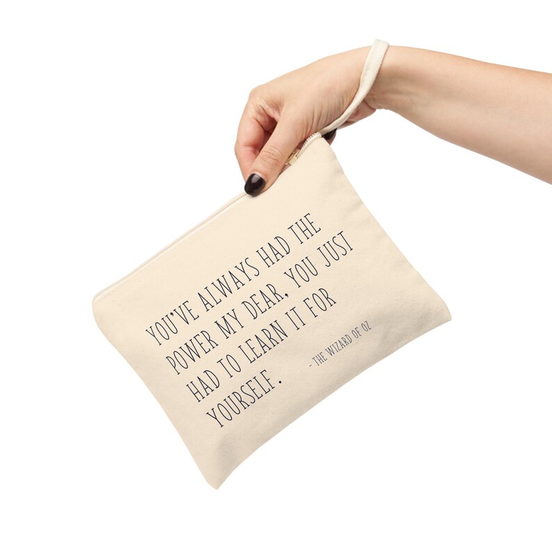 Glinda Quote Pouch Wizard of Oz Eco Cotton Makeup Bag, Empowerment Gift for Teen Girl Christmas, Travel Bag Accessory Holder, Gift for Her image 3