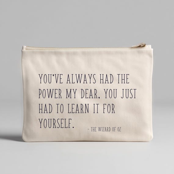 Glinda Quote Pouch Wizard of Oz Eco Cotton Makeup Bag, Empowerment Gift for Teen Girl Christmas, Travel Bag Accessory Holder, Gift for Her