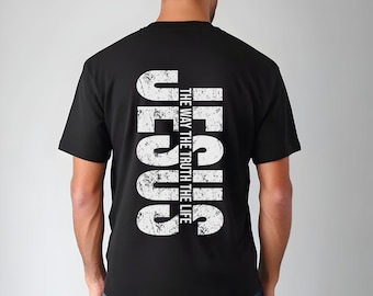 Jesus der Weg die Wahrheit das Leben Tee | Unisex Comfort Farben christliches Shirt | Glaube Kreuz Grafik T-Shirt | Angesagte Oversized Fit