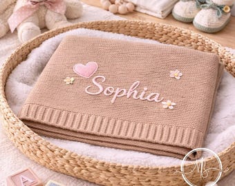 Knit Blanket Embroidered