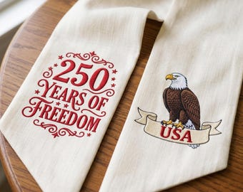 Fascia ricamata per il 250° anniversario, decorazione per il 4 luglio, appendiporta patriottico con aquila, regalo per il cinquantesimo anniversario