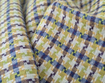 Dobby Weave Linen Cotton Fabric, Yarn Dyed Stripes