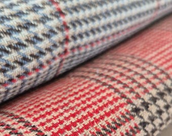 Plaid Wool Blend Fabric: Soft Tweed Suiting, Coat & Jacket Material