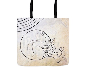 Medieval Cats Tote Bag: Humorous Medieval Illumination Reproduction Art