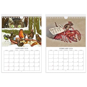 2024 Wall Calendar - Vile Victorian - Small 8" x 11 3/4" (dimensions include hanger) - reproduction strange Victorian trade card images
