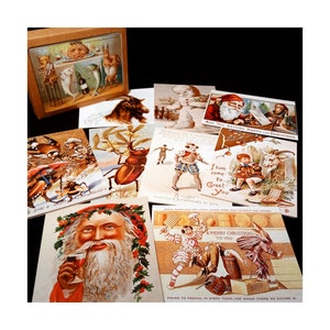 Weird Victorian Christmas Cards: Strange Creepy Holiday Cards, Assorted Set of 10 A2 size