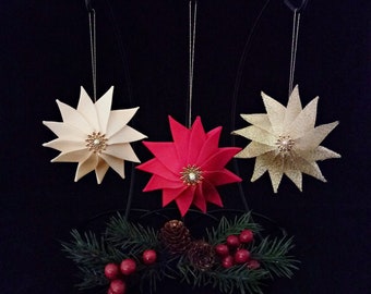 No-Sew Ribbon Pinwheel Ornament Pattern: DIY Folded Fabric (PDF Download)