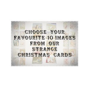 Strange Victorian Christmas Cards: Custom Set of 10 Assorted Weird Holiday Blank Cards image 1
