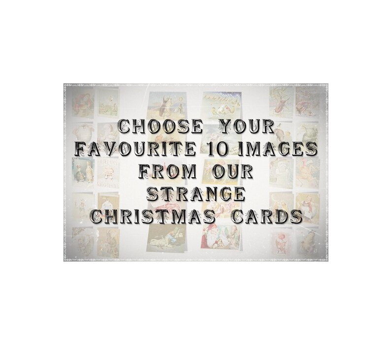 Strange Victorian Christmas Cards: Custom Set of 10 Assorted Weird Holiday Blank Cards image 1