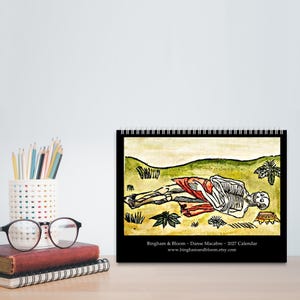 2027 Wall Calendar: Danse Macabre 11" x 17" Dance of Death, Halloween Skeletons Gothic Art image 10