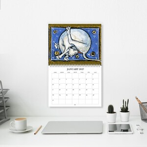 2027 Wall Calendar: Medieval Cats 11" x 17" Funny Historic Feline Art image 9