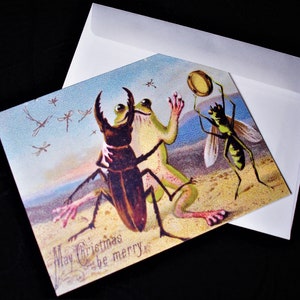 Strange Christmas Card - Choose from 10 Designs - 5.5&quot; x 4.25&quot; folded - 2020 single blank card - Vile Victorian reproduction vintage image