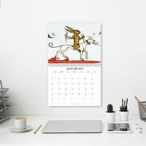 2027 Wall Calendar: Medieval Bunnies of the Apocalypse Murder Rabbits, 11" x 17" when open image 9