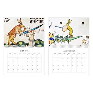 2027 Wall Calendar: Medieval Bunnies of the Apocalypse Murder Rabbits, 11" x 17" when open image 5