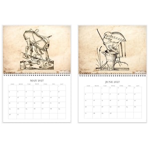2027 Wall Calendar: 11" x 17" Rabelais Pantagruel Drolatic Dreams Bizarre Surreal Gothic Art immagine 4