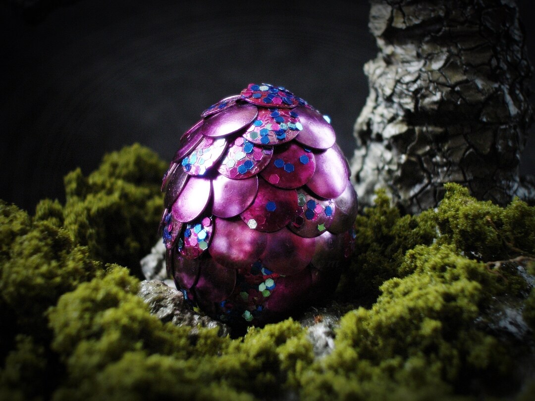 Mini Dragon Egg Pink Glitter Thumbtack Dragon Egg Ornament Individually
